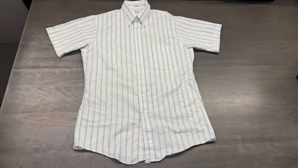 VTG Arrow Carriage Trade Fitted Short Sleeve Shirt Sz 16 Pima Collection Oxford